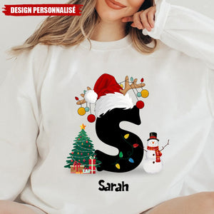 Sweat de Noël Personnalisé à Col Rond – Cadeau Unique pour Famille ou Couple