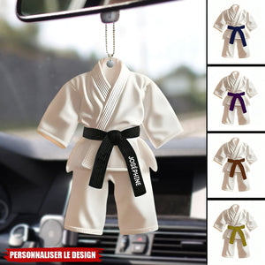 Cadeau Jiu-Jitsu, Karate - Ornament de voiture personnalisé ceinture noire
