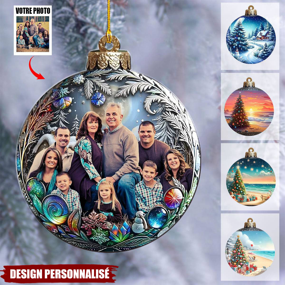 Ornement Familial Personnalisé sur Mesure - Souvenir Familial Unique