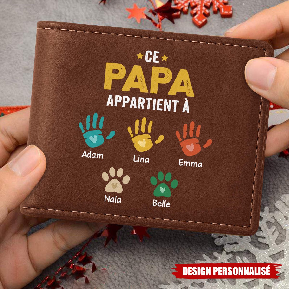 Portefeuille Personnalisé -Ce Papa Appartient à Ses Amours