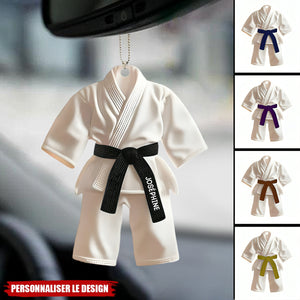 Cadeau Jiu-Jitsu, Karate - Ornament de voiture personnalisé ceinture noire