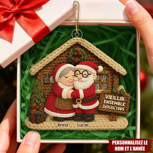 Ornement Personnalisé “Vieillir Ensemble” – Noms & Année Personnalisables