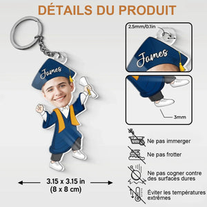 Porte-clés de remise de diplôme personnalisé avec photo