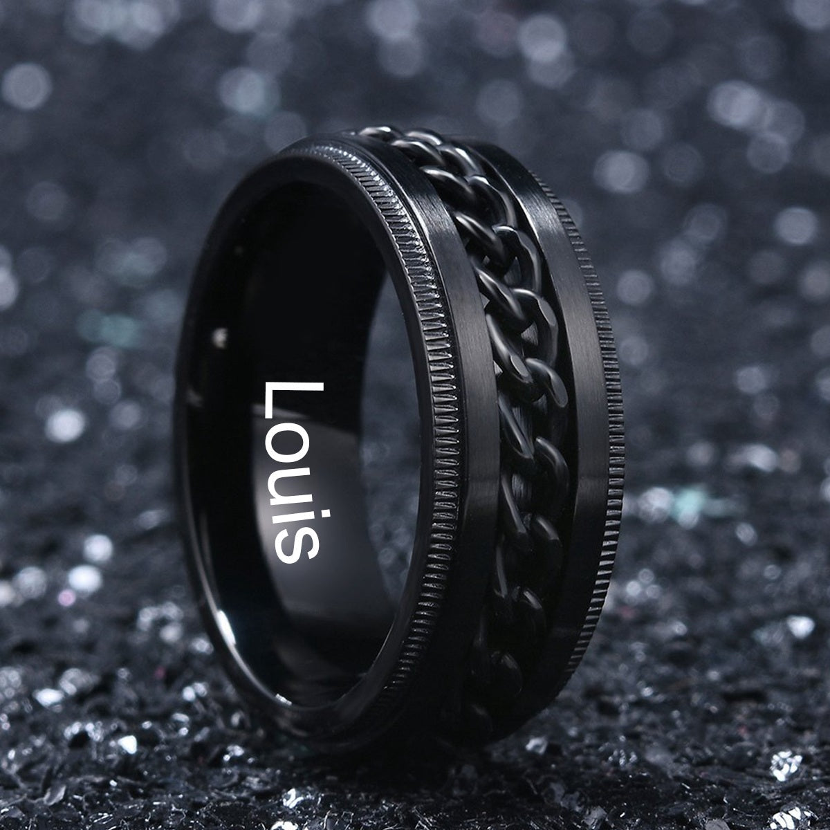 Bague Tournante Chaîne Homme – Acier Inoxydable Élégant et Moderne