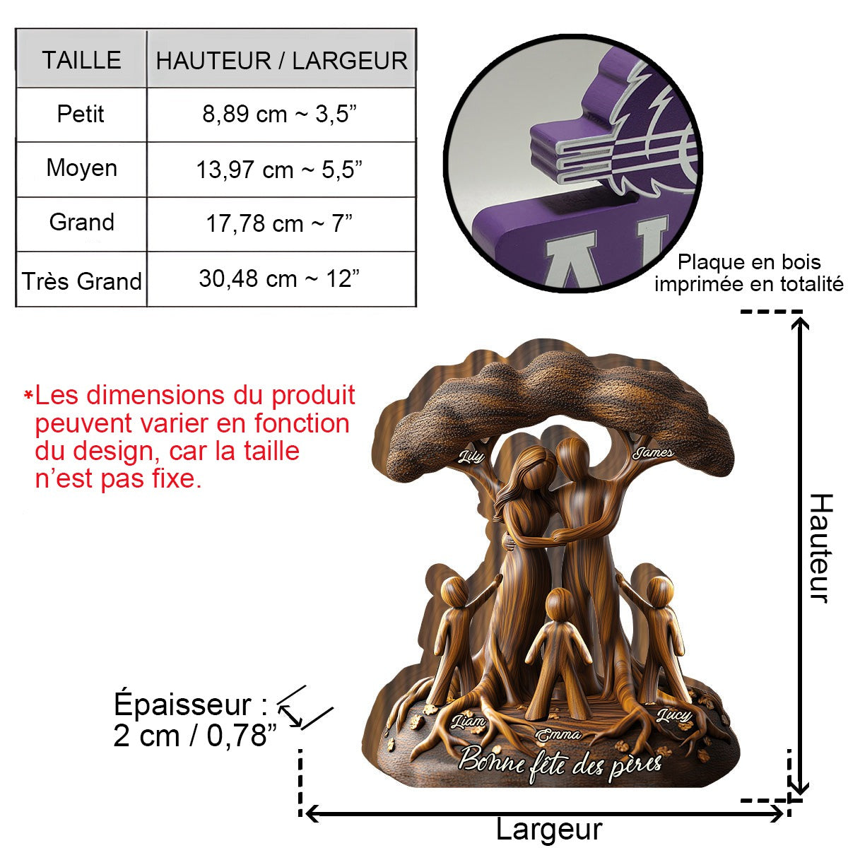 Plaque Personnalisée – Famille sous l’Arbre de Vie