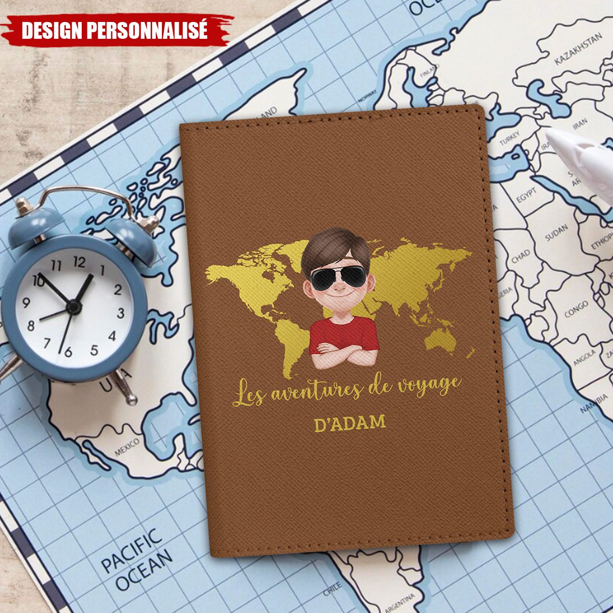 Porte Passeport Personnalisé - Les Aventures De Voyage