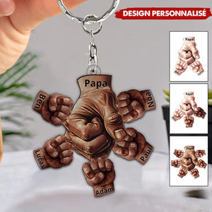 Porte-clés personnalisé Papa & Enfants – Poing contre Poing