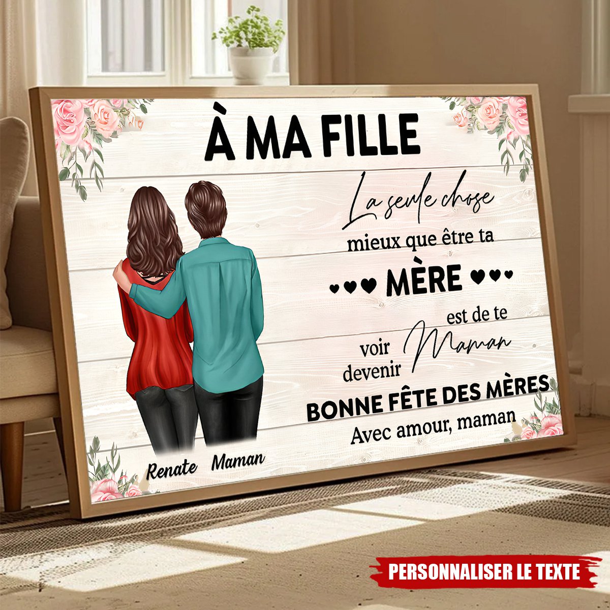 Tableau Personnalisé Pour Fille – Cadeau Touchant de Maman pour la Fête des Mères