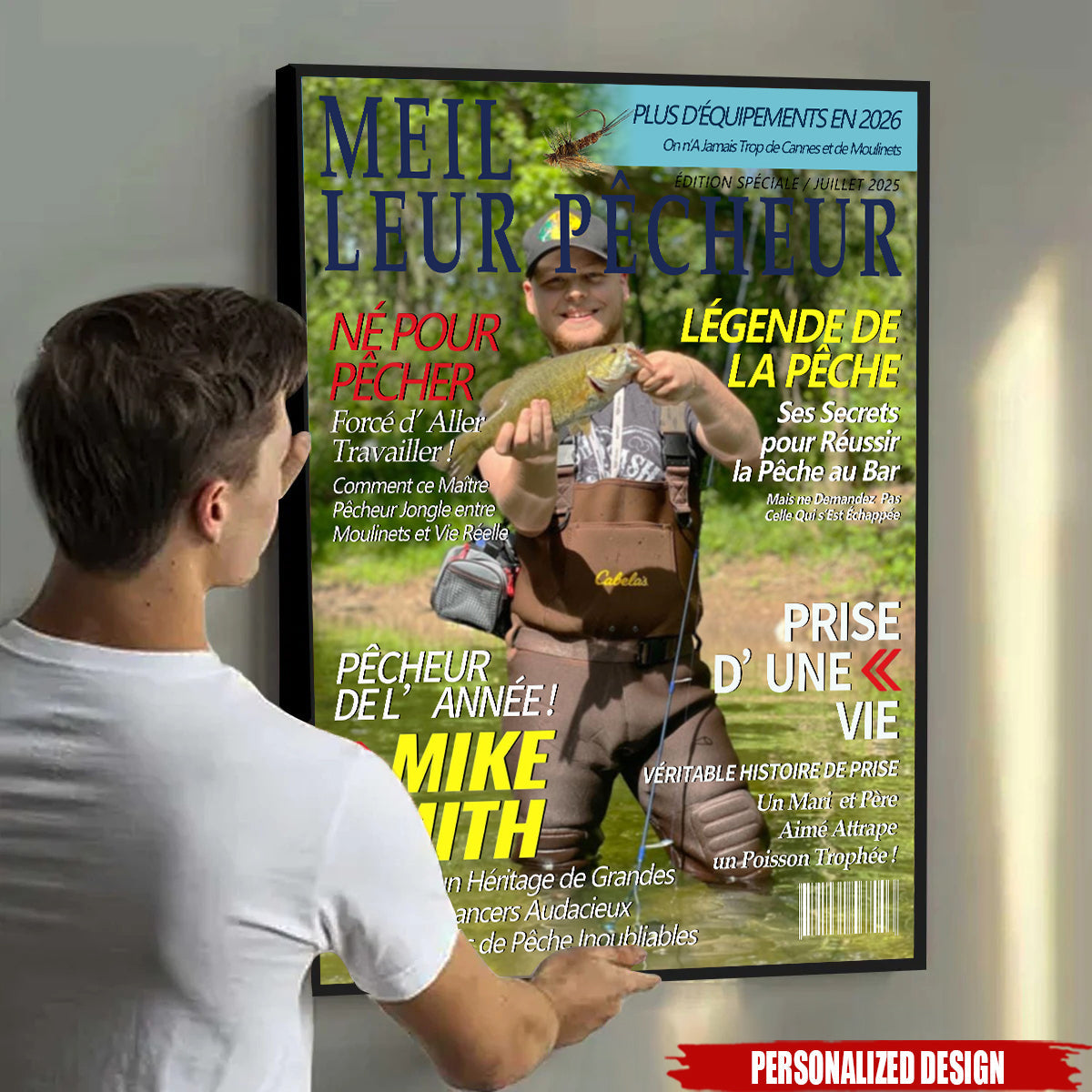 Affiche Personnalisée Style Magazine – Meilleur Pêcheur de l’Année