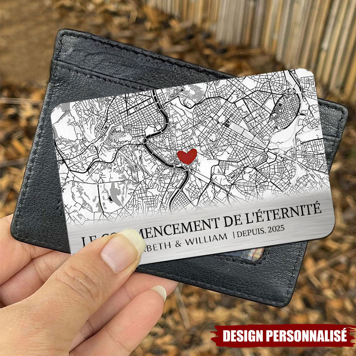 Carte de Portefeuille Personnalisée – Lieu de Notre Histoire d’Amour
