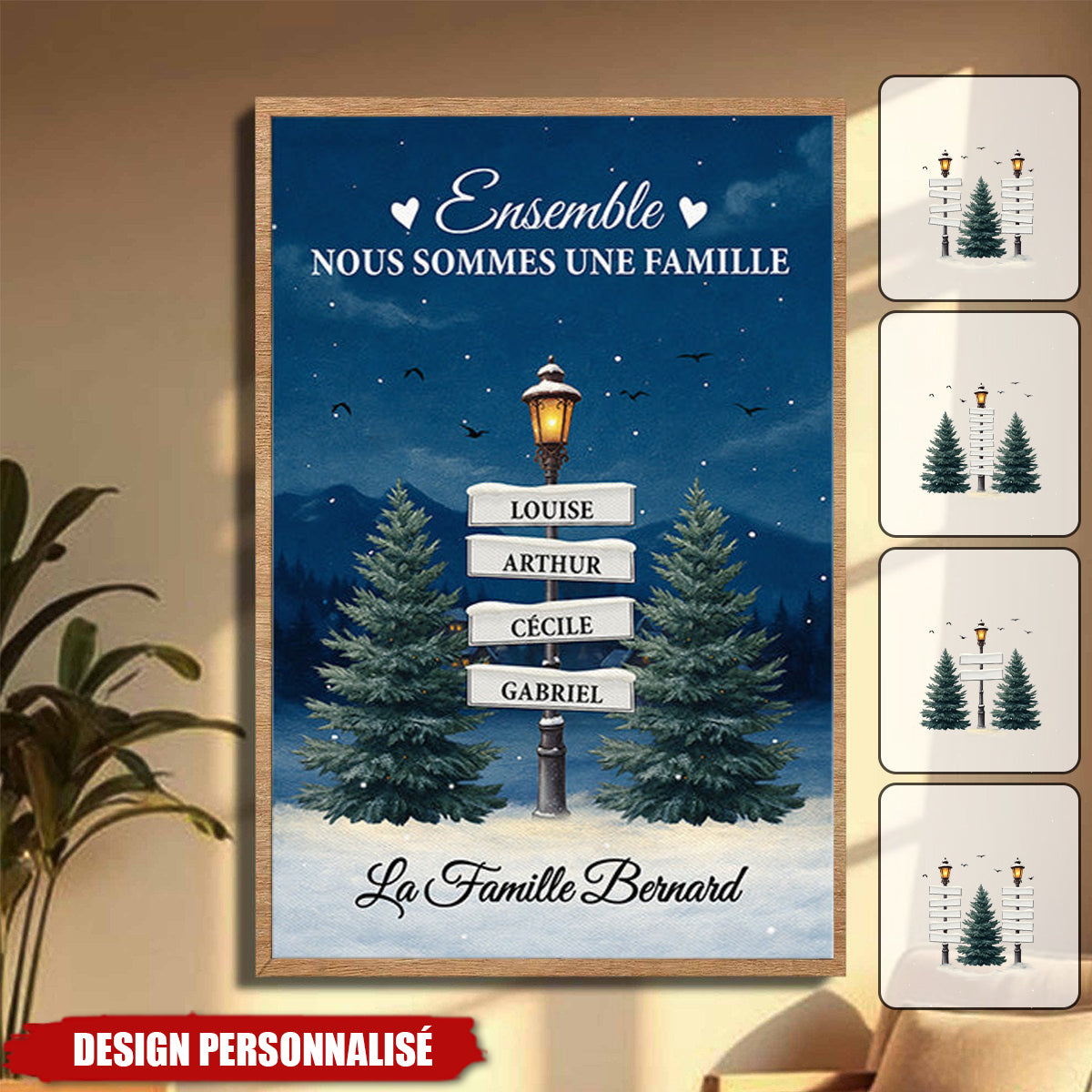 Affiche Familiale Personnalisée - Ensemble Nous Sommes Une Famille