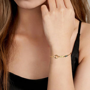 Bracelet commémoratif personnalisé avec photo d’animal - Nom & Pierre de Naissance