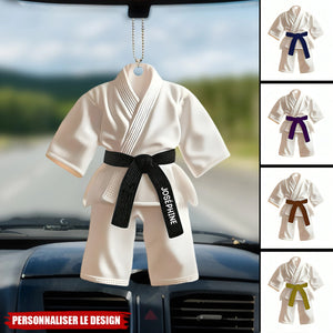 Cadeau Jiu-Jitsu, Karate - Ornament de voiture personnalisé ceinture noire