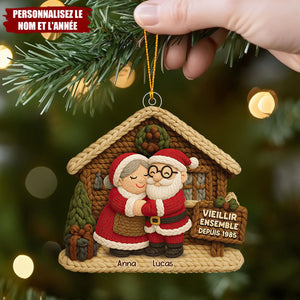 Ornement Personnalisé “Vieillir Ensemble” – Noms & Année Personnalisables