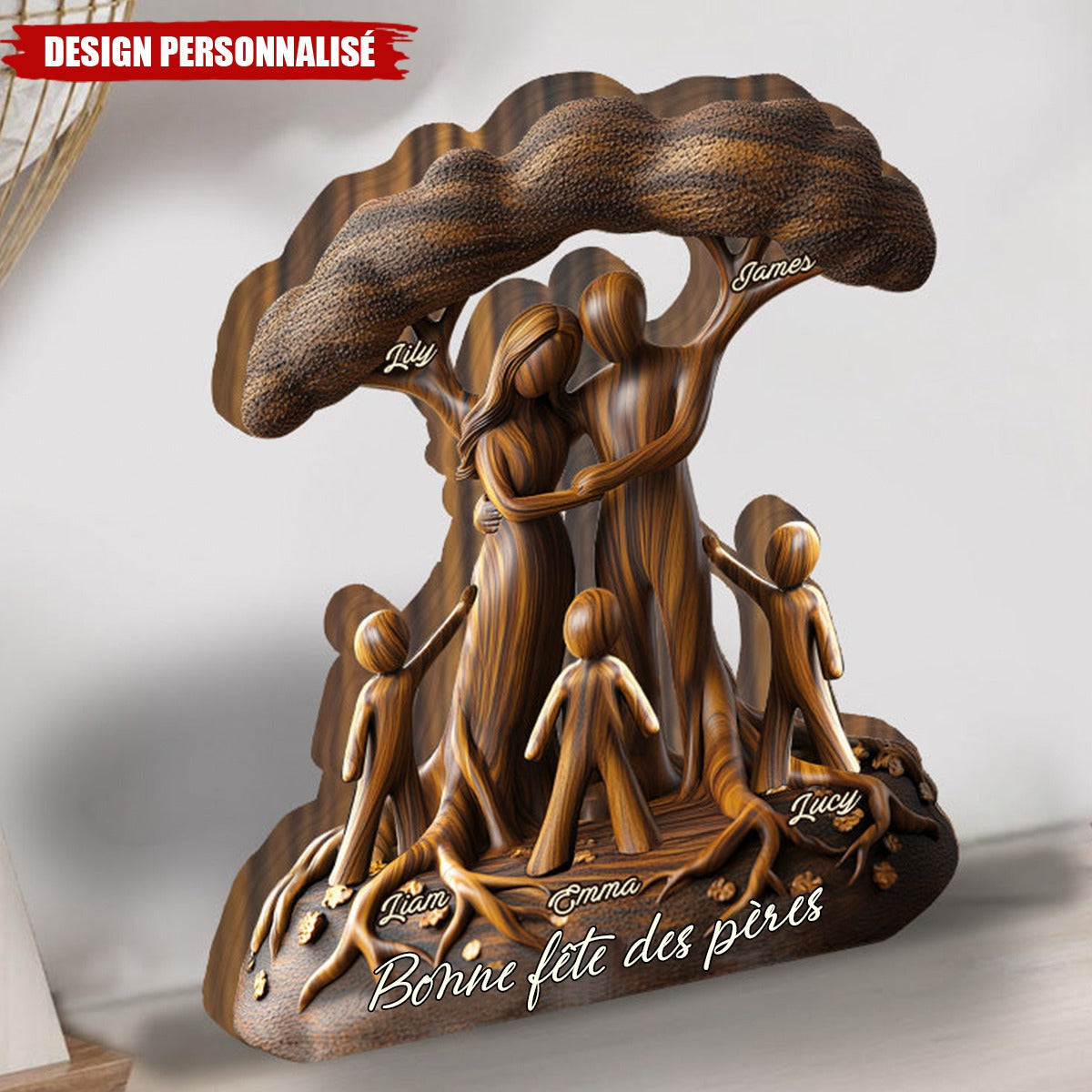 Plaque Personnalisée – Famille sous l’Arbre de Vie