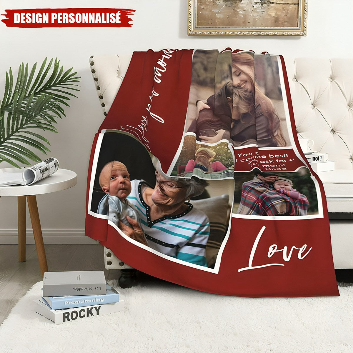 Personnalisé votre couverture-- Cadeau d'Amour pour Maman et Mamie