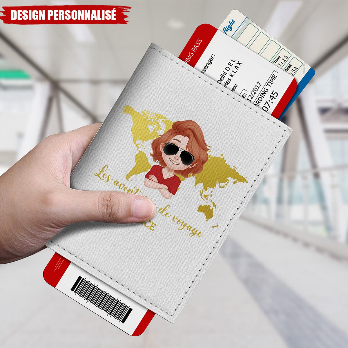 Porte Passeport Personnalisé - Les Aventures De Voyage