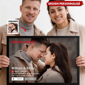 Affiche Personnalisée Couple – Histoire d’Amour Style Film avec Photo, Noms et Message