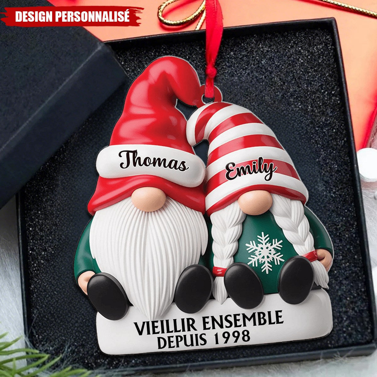 Décoration de Noël Couple Personnalisée - Vieillir Ensemble