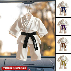 Cadeau Jiu-Jitsu, Karate - Ornament de voiture personnalisé ceinture noire
