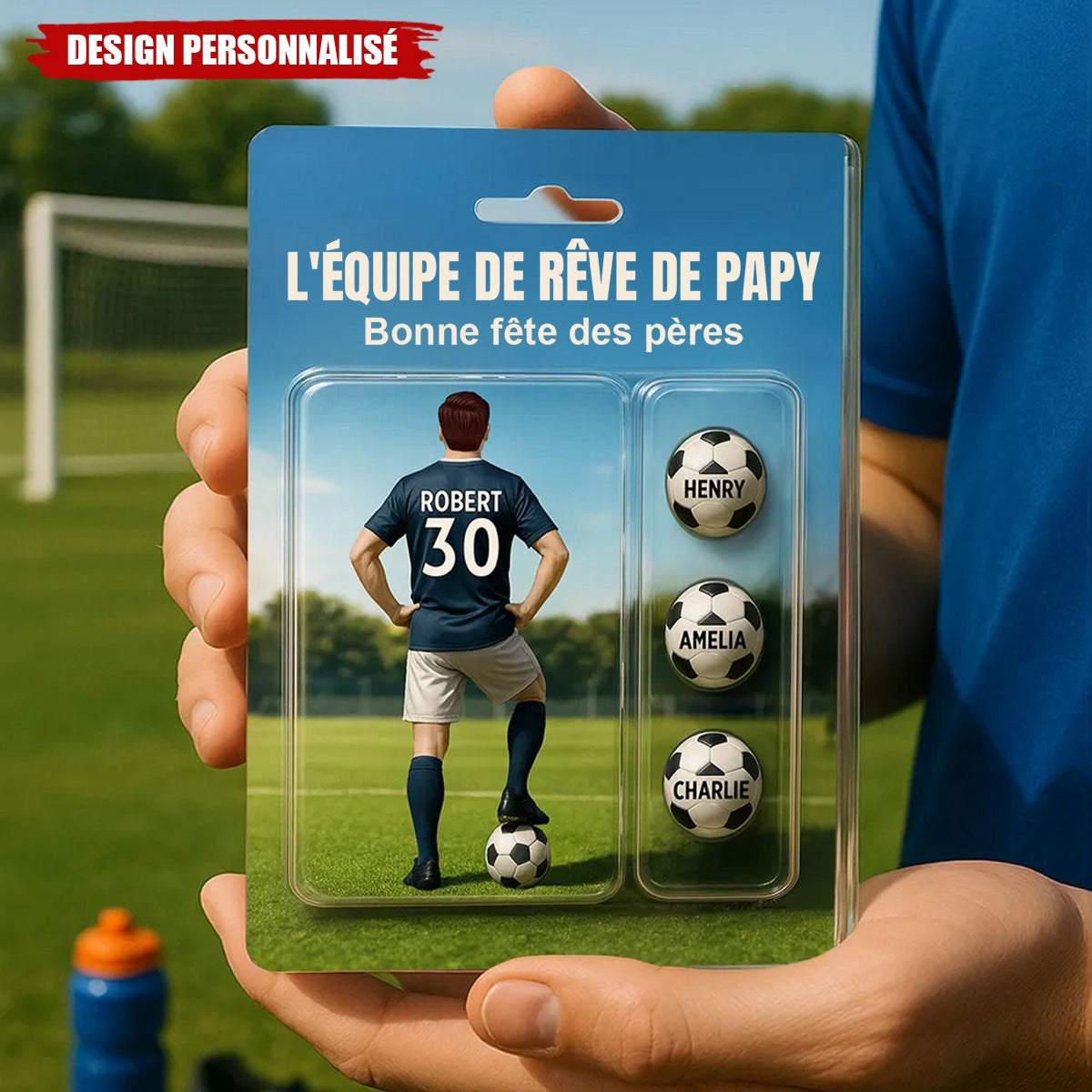 Plaque Acrylique Personnalisée – L’équipe de rêve de papy, Cadeau Fête des Pères