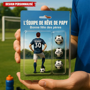 Plaque Acrylique Personnalisée – L’équipe de rêve de papy, Cadeau Fête des Pères