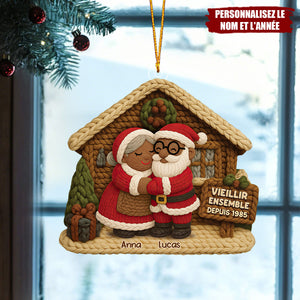 Ornement Personnalisé “Vieillir Ensemble” – Noms & Année Personnalisables