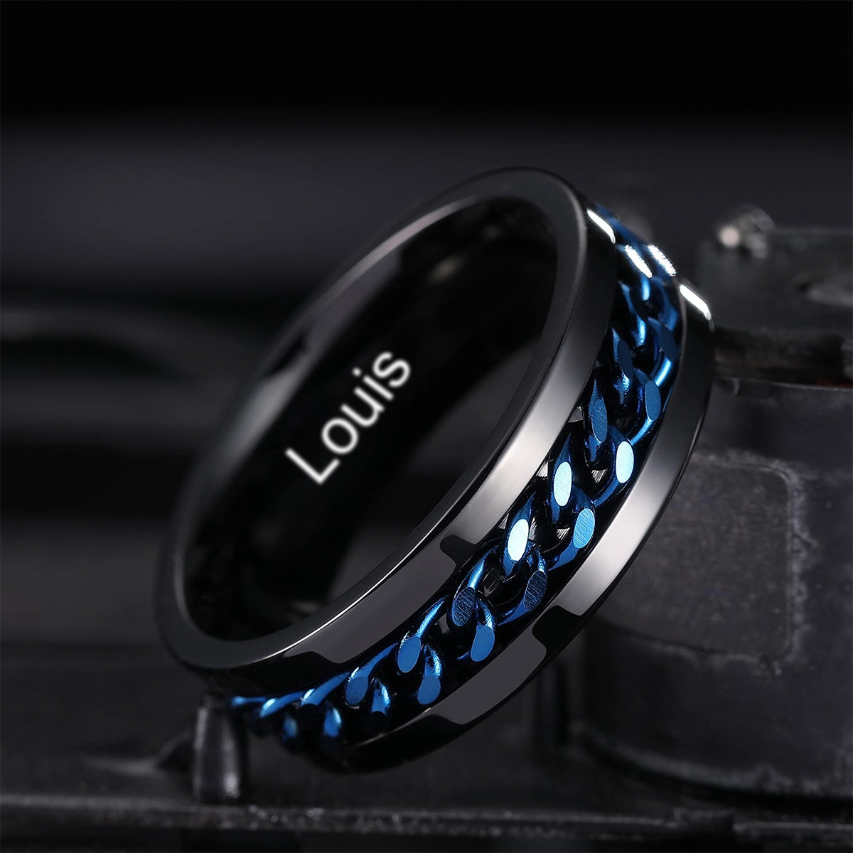 Bague Tournante Chaîne Homme – Acier Inoxydable Élégant et Moderne