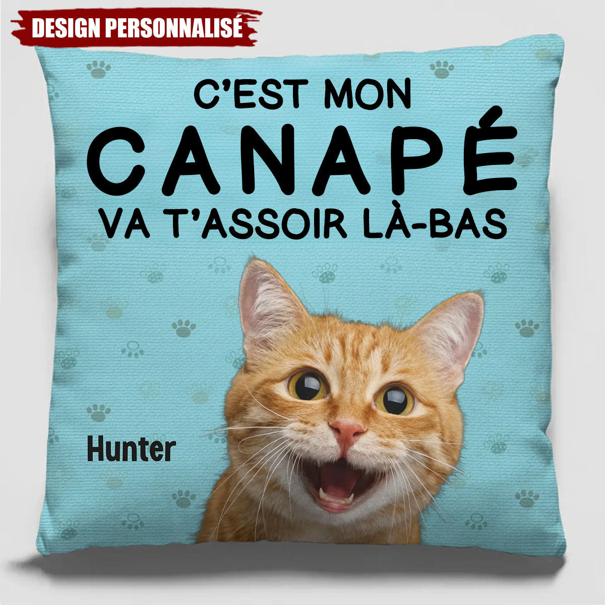 Coussin Personnalisé Chien & Chat - Cadeau pour Propriétaires et Amoureux des Animaux
