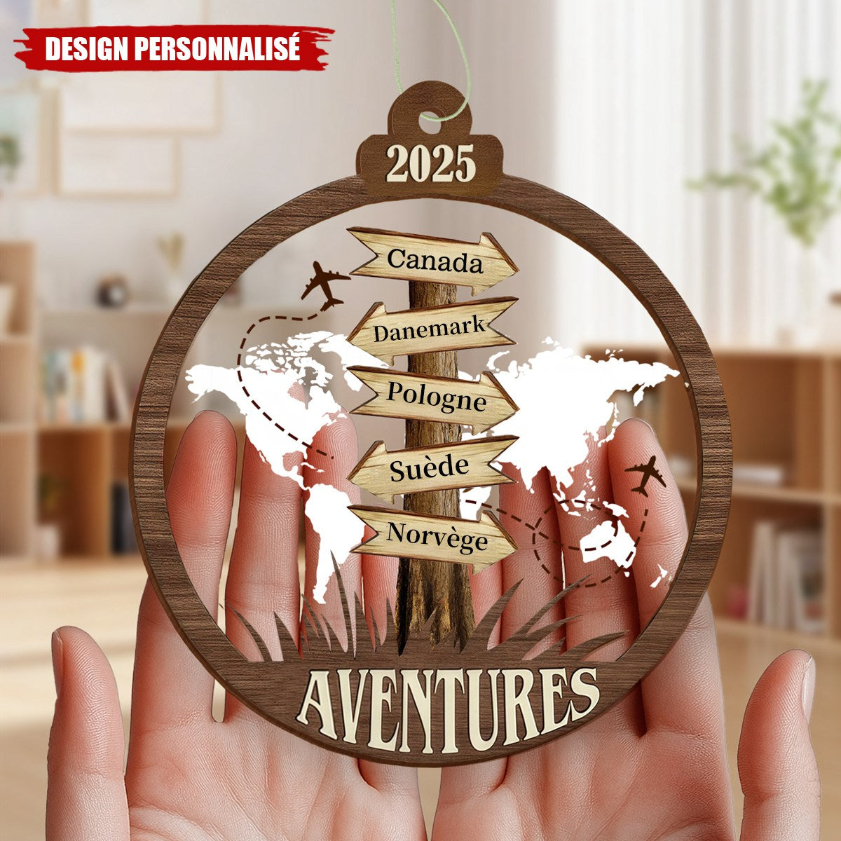 Ornement Acrylique Personnalisé – Notre aventure nous attend