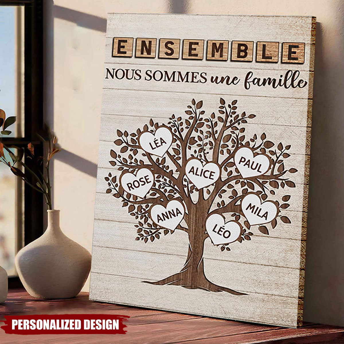 Tableau Arbre Généalogique Personnalisé – Ensemble, Nous Sommes Une Famille