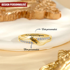 Bague Personnalisée Prénom – Nom Gravé, Cadeau Unique pour Elle