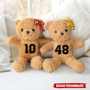 Ours en Peluche Personnalisé avec Numéro – Cadeau Unique pour Enfants ou Couples
