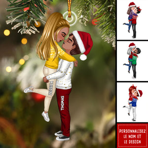 Ornement de Noël Couple Personnalisé – Cadeau Romantique pour Couples