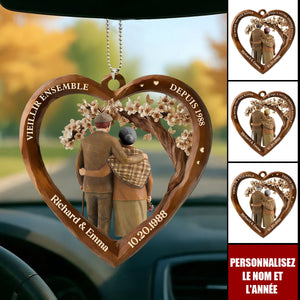 Ornement de Voiture Vieillir Ensemble — Personnalisé avec Vos Noms & Date