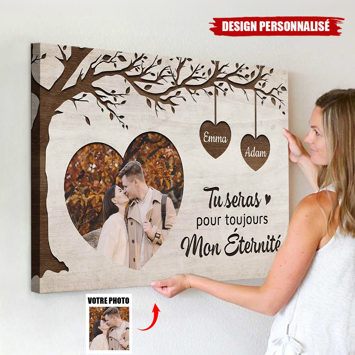 Affiche Personnalisée Couple avec Photo – Tu Seras Pour Toujours Mon Éternité