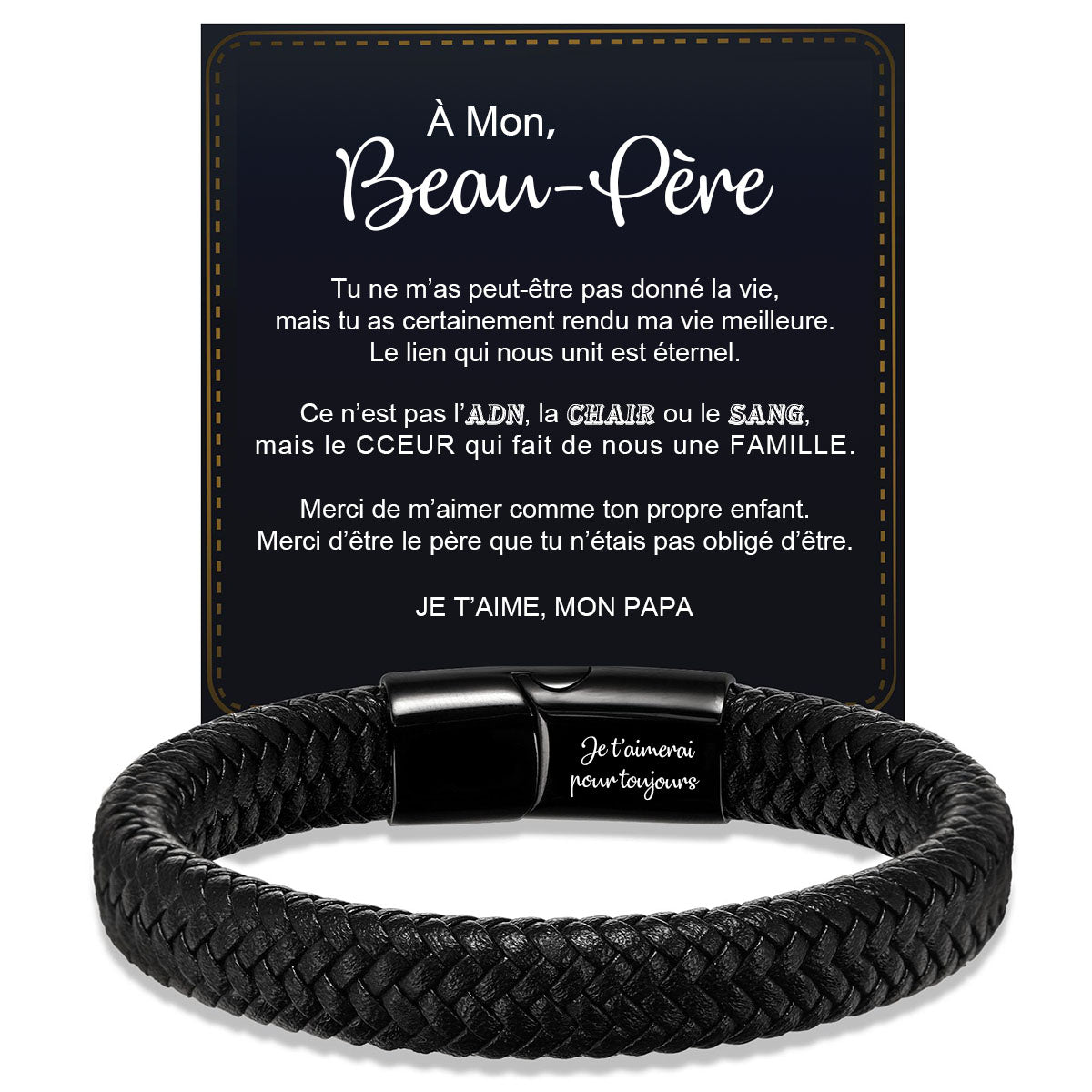 Bracelet en Cuir Personnalisé pour Homme – Cadeaux pour la fête des pères, un anniversaire ou une remise de diplôme