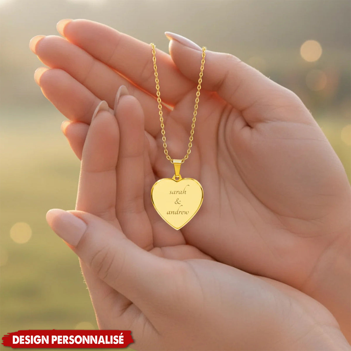 Collier Cœur Personnalisé — Gravé avec Vos Prénoms