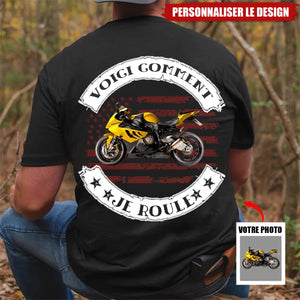 T-shirt Moto Personnalisé – "Voici Comment Je Roule"