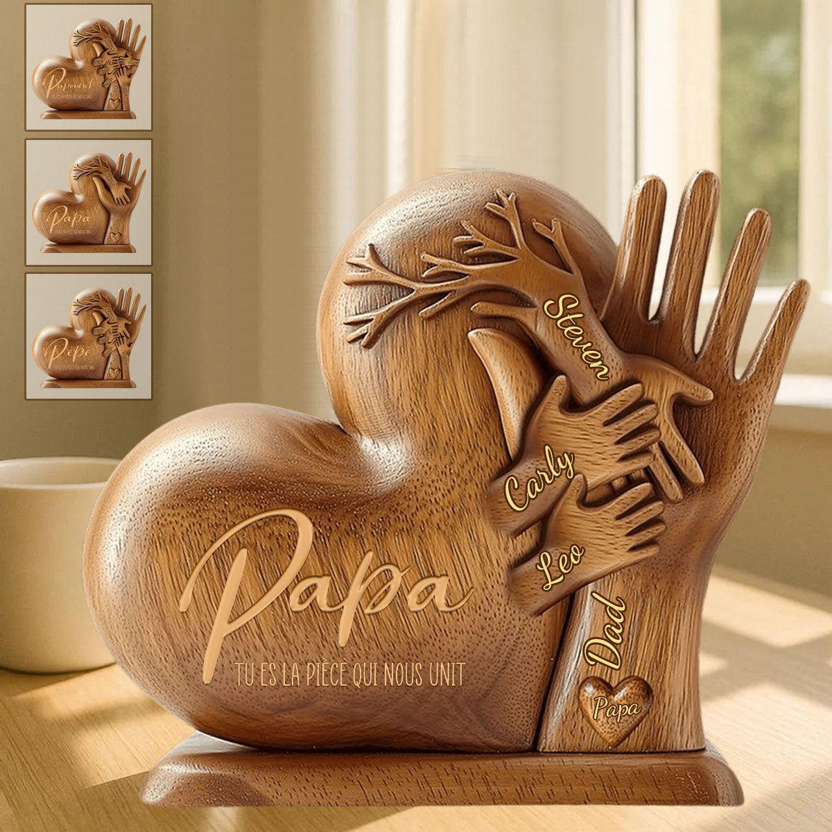 Papa/Maman, tu es la pièce qui nous unit – Plaque personnalisée en forme spéciale pour père/Mère