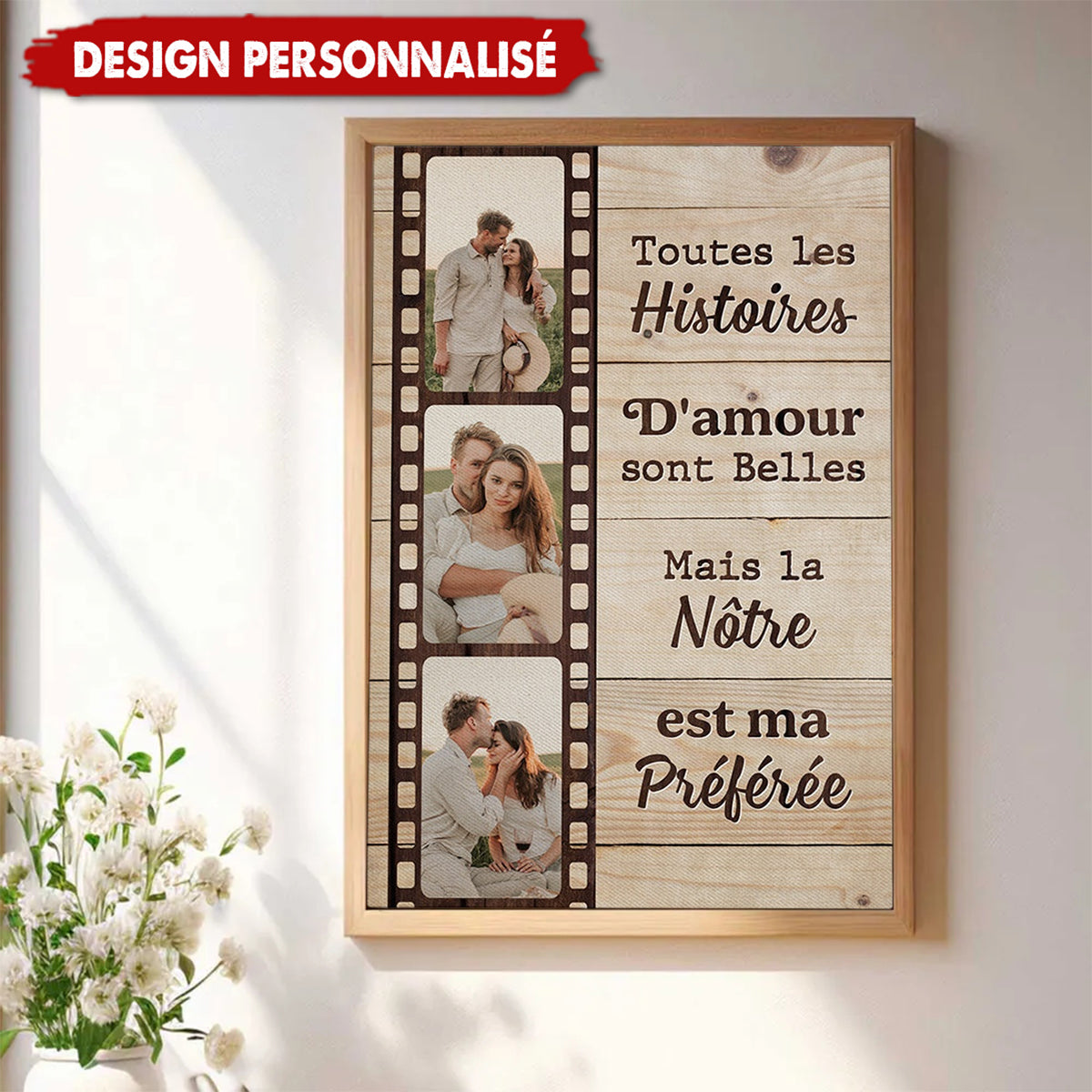 Affiche Personnalisée "Toutes les Histoires d'Amour" —  Cadeau pour Couple