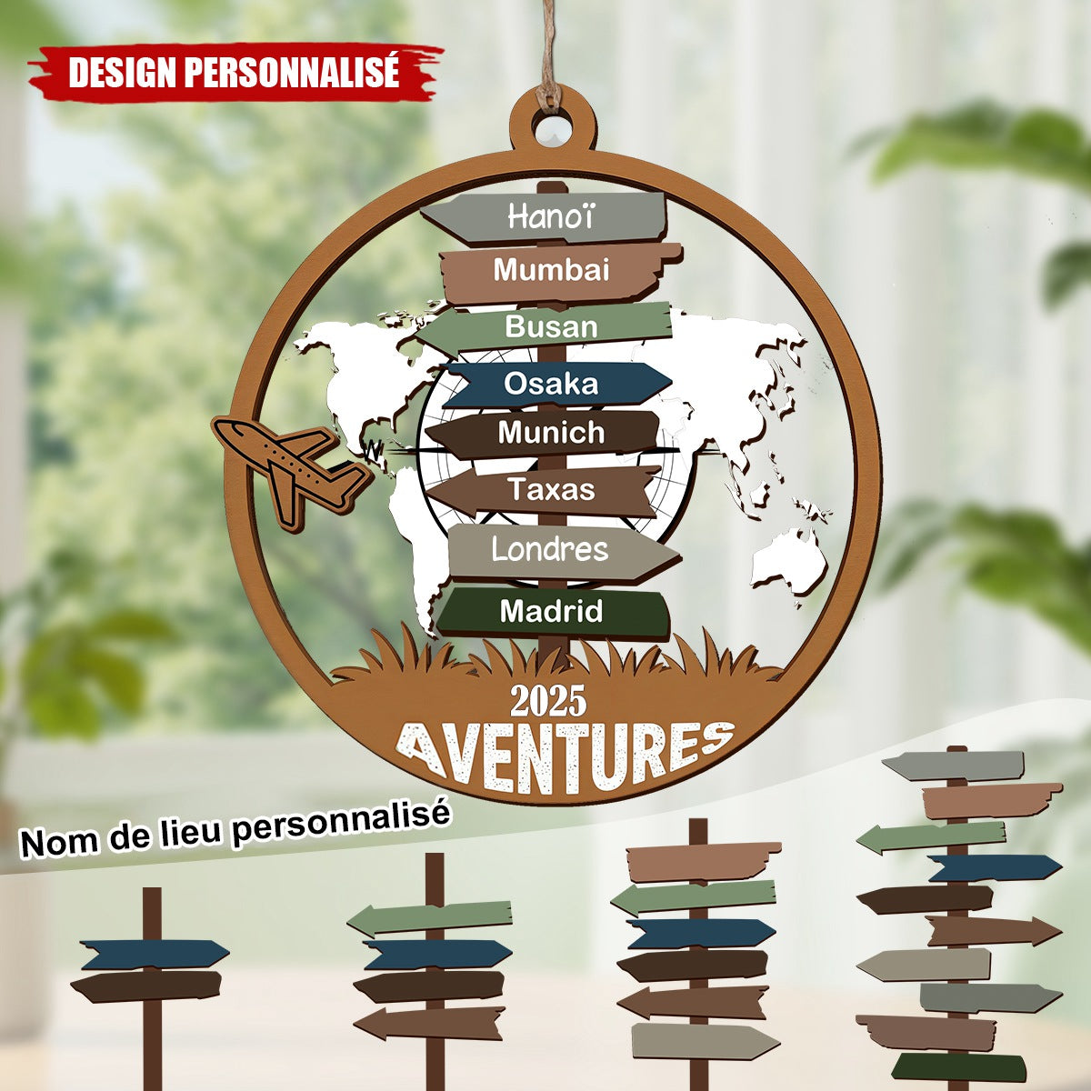Ornement de Voyage Personnalisé – Souvenir d’Aventures