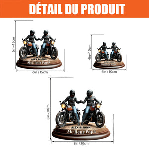 Plaque Personnalisée Motard Père & Fils – Meilleur Papa