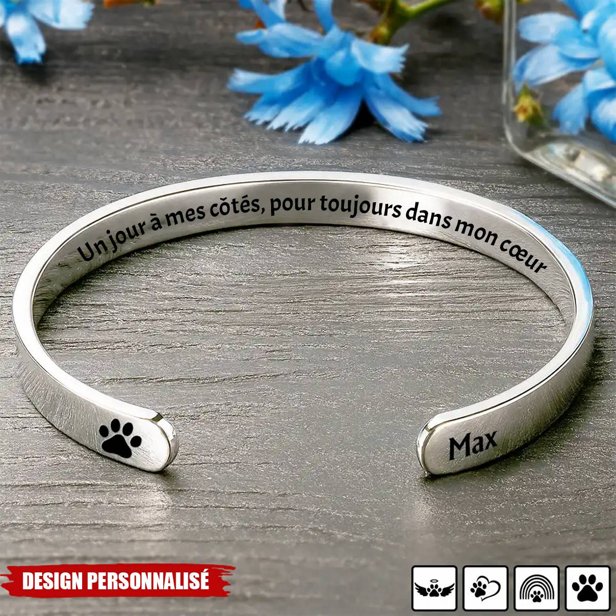 Bracelet Commémoratif Personnalisé – Gravure avec Noms et Messages Spéciaux