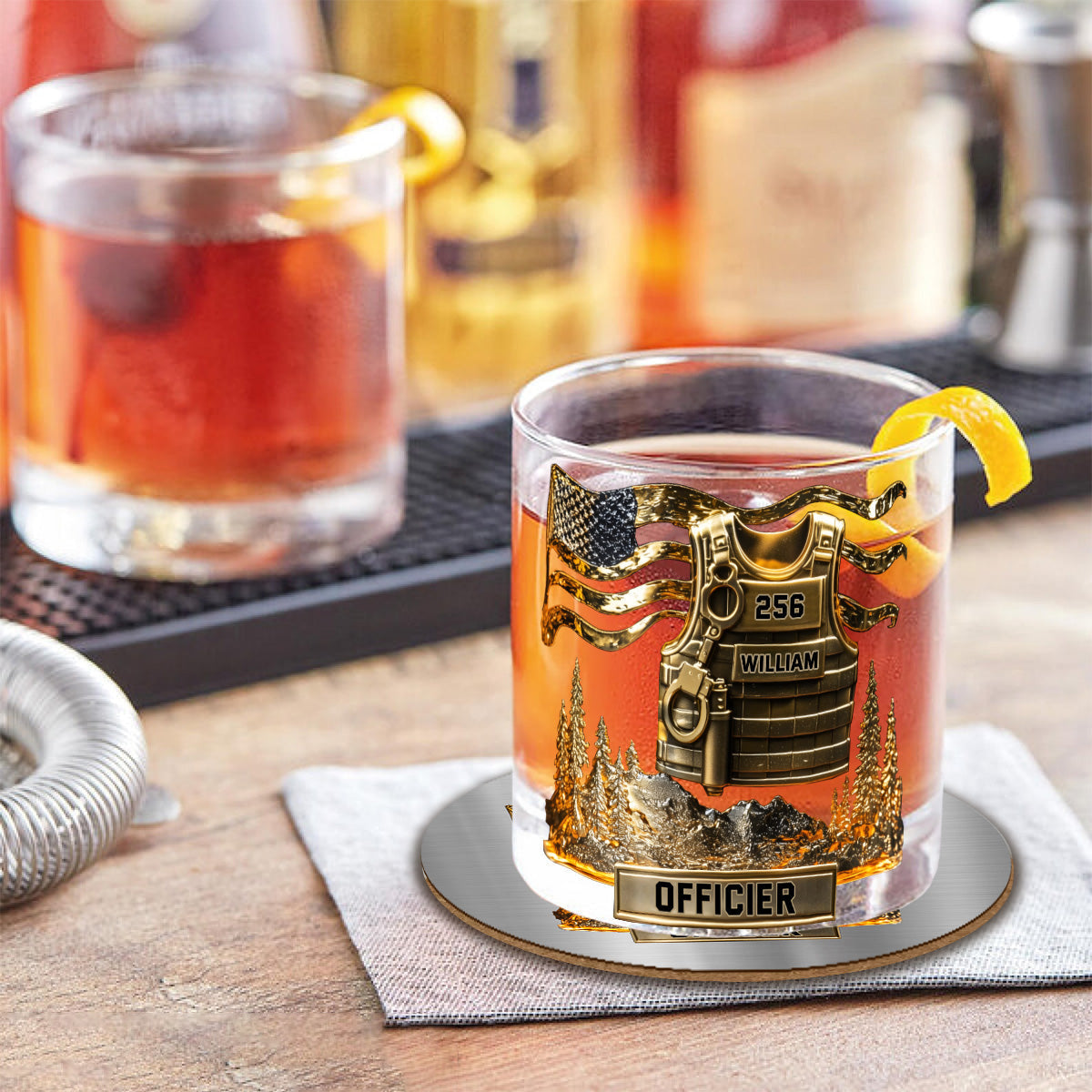 Servir et Protéger – Verre à Whisky Personnalisé pour Policier