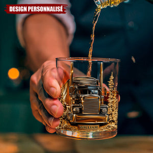Verre à Whisky Personnalisé Camion – Cadeau Unique pour Camionneur et Amateur de Whisky