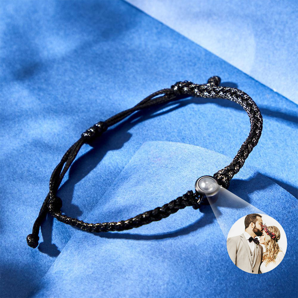 Bracelet Photo Personnalisé en Corde – Un Souvenir Unique d'Amour