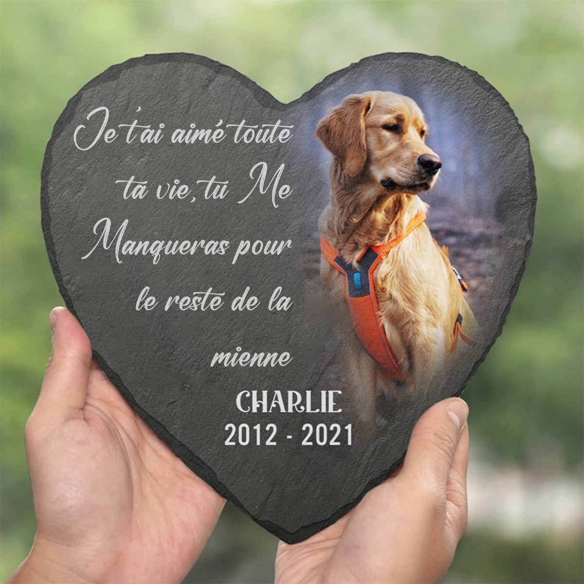 Pierre Commémorative en Forme de Cœur – Hommage Personnalisé pour Animal de Compagnie