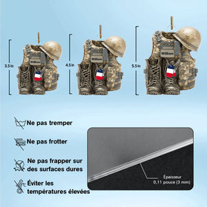 Ornement Militaire Personnalisé - Gilet de Combat Militaire, Bottes et Casque
