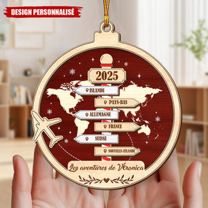 Ornement de Voyage Personnalisé – Les Aventures Autour du Monde